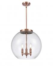 Innovations Lighting 221-3S-AC-G124-16 - Athens - 3 Light - 16 inch - Antique Copper - Stem hung - Pendant