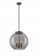 Innovations Lighting 221-3S-BK-G1213-16SM - Athens Deco Swirl - 3 Light - 16 inch - Matte Black - Cord hung - Pendant