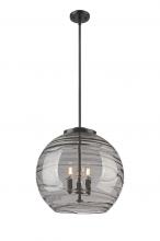 Innovations Lighting 221-3S-BK-G1213-18SM - Athens Deco Swirl - 3 Light - 18 inch - Matte Black - Stem hung - Pendant
