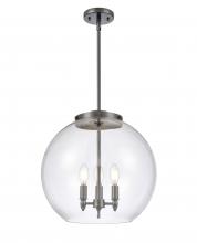 Innovations Lighting 221-3S-BK-G122-16 - Athens - 3 Light - 16 inch - Matte Black - Stem hung - Pendant