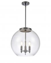 Innovations Lighting 221-3S-BK-G124-16 - Athens - 3 Light - 16 inch - Matte Black - Stem hung - Pendant