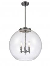 Innovations Lighting 221-3S-BK-G124-18-LED - Athens - 3 Light - 18 inch - Matte Black - Cord hung - Pendant