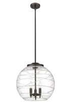 Innovations Lighting 221-3S-OB-G1213-16CL - Athens Deco Swirl - 3 Light - 16 inch - Oil Rubbed Bronze - Stem hung - Pendant