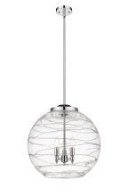 Innovations Lighting 221-3S-PC-G1213-18CL - Athens Deco Swirl - 3 Light - 18 inch - Polished Chrome - Stem hung - Pendant