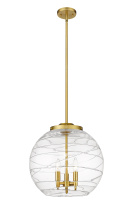 Innovations Lighting 221-3S-SG-G1213-16CL - Athens Deco Swirl - 3 Light - 16 inch - Satin Gold - Stem hung - Pendant