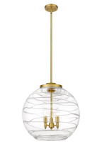 Innovations Lighting 221-3S-SG-G1213-18CL - Athens Deco Swirl - 3 Light - 18 inch - Satin Gold - Stem hung - Pendant