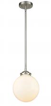 Innovations Lighting 284-1S-SN-G201-8 - Beacon - 1 Light - 8 inch - Brushed Satin Nickel - Stem hung - Mini Pendant