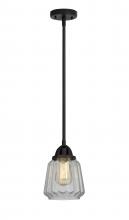 Innovations Lighting 288-1S-BK-G142 - Chatham - 1 Light - 7 inch - Matte Black - Stem hung - Mini Pendant
