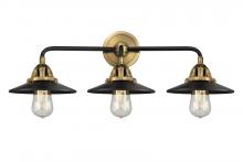 Innovations Lighting 288-3W-BAB-M6-BK - Railroad - 3 Light - 26 inch - Black Antique Brass - Bath Vanity Light