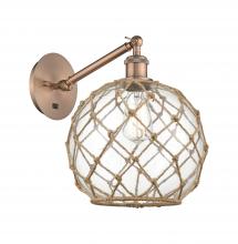 Innovations Lighting 317-1W-AC-G122-10RB - Farmhouse Rope - 1 Light - 10 inch - Antique Copper - Adjustable - Sconce