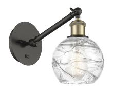 Innovations Lighting 317-1W-BAB-G1213-6CL - Athens Deco Swirl - 1 Light - 6 inch - Black Antique Brass - Sconce