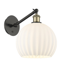 Innovations Lighting 317-1W-BAB-G1217-10WV - White Venetian - 1 Light - 10 inch - Black Antique Brass - Sconce