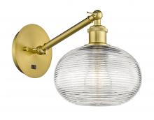 Innovations Lighting 317-1W-SG-G555-8CL - Ithaca - 1 Light - 8 inch - Satin Gold - Adjustable Sconce
