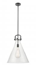 Innovations Lighting 410-1SL-BK-G411-18CL - Newton Cone - 1 Light - 18 inch - Matte Black - Pendant