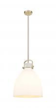 Innovations Lighting 410-1SL-CB-G412-14WH - Newton Bell - 1 Light - 14 inch - Champagne Bronze - Pendant