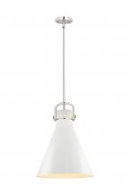 Innovations Lighting 410-1SL-PN-M411-14W - Newton Cone - 1 Light - 14 inch - Polished Nickel - Pendant