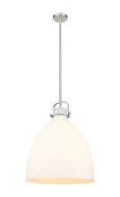 Innovations Lighting 410-1SL-SN-G412-18WH - Newton Bell - 1 Light - 18 inch - Satin Nickel - Pendant