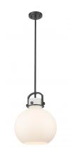 Innovations Lighting 410-1SM-BK-G410-12WH - Newton Sphere - 1 Light - 12 inch - Matte Black - Mini Pendant