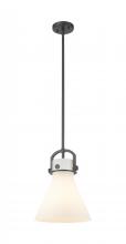 Innovations Lighting 410-1SM-BK-G411-10WH - Newton Cone - 1 Light - 10 inch - Matte Black - Mini Pendant