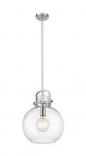 Innovations Lighting 410-1SM-SN-G410-12CL - Newton Sphere - 1 Light - 12 inch - Brushed Satin Nickel - Stem Hung - Mini Pendant