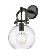 Innovations Lighting 410-1W-BK-8CL-LED - Newton Sphere - 1 Light - 8 inch - Matte Black - Sconce