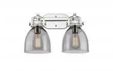 Innovations Lighting 410-2W-PN-G412-7SM - Newton Bell - 2 Light - 17 inch - Polished Nickel - Bath Vanity Light