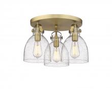 Innovations Lighting 410-3F-BB-G412-7SDY - Newton Bell - 3 Light - 18 inch - Brushed Brass - Semi-Flush Mount