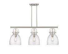 Innovations Lighting 410-3I-SN-G412-10SDY - Newton Bell - 3 Light - 42 inch - Satin Nickel - Island Light