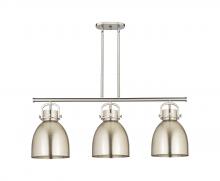 Innovations Lighting 410-3I-SN-M412-10SN - Newton Bell - 3 Light - 42 inch - Satin Nickel - Island Light