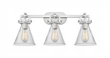 Innovations Lighting 410-3W-SN-G411-7SDY - Newton Cone - 3 Light - 27 inch - Satin Nickel - Bath Vanity Light