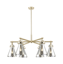 Innovations Lighting 410-6CR-CB-G411-7SM - Newton Cone - 6 Light - 26 inch - Champagne Bronze - Chandelier