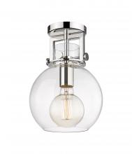 Innovations Lighting 411-1F-PN-G410-8CL - Newton Sphere - 1 Light - 8 inch - Polished Nickel - Semi-Flush Mount