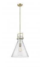 Innovations Lighting 411-1SL-BB-G411-14SDY - Newton Cone - 1 Light - 14 inch - Brushed Brass - Stem hung - Pendant