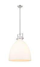 Innovations Lighting 411-1SL-PN-G412-18WH - Newton Bell - 1 Light - 18 inch - Polished Nickel - Pendant