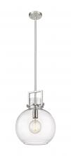 Innovations Lighting 411-1SM-SN-G410-12CL - Newton Sphere - 1 Light - 12 inch - Satin Nickel - Mini Pendant