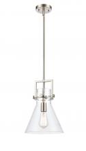 Innovations Lighting 411-1SM-SN-G411-10CL - Newton Cone - 1 Light - 10 inch - Satin Nickel - Mini Pendant