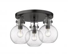 Innovations Lighting 411-3F-BK-G410-7SDY - Newton Sphere - 3 Light - 18 inch - Matte Black - Semi-Flush Mount