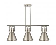 Innovations Lighting 411-3I-SN-M411-10SN - Newton Cone - 3 Light - 42 inch - Satin Nickel - Island Light