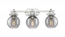 Innovations Lighting 411-3W-SN-G410-7SM - Newton Sphere - 3 Light - 27 inch - Satin Nickel - Bath Vanity Light
