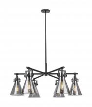 Innovations Lighting 411-6CR-BK-G411-7SM - Newton Cone - 6 Light - 26 inch - Matte Black - Chandelier