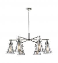 Innovations Lighting 411-6CR-PN-G411-7SM - Newton Cone - 6 Light - 26 inch - Polished Nickel - Chandelier