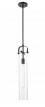 Innovations Lighting 413-1SS-BK-G413-1S-4CL - Pilaster - 1 Light - 4 inch Glass - Matte Black - Pendant