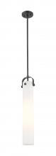 Innovations Lighting 413-1SS-BK-G413-1S-4WH - Pilaster - 1 Light - 4 inch Glass - Matte Black - Pendant