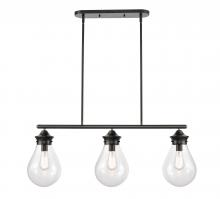 Innovations Lighting 414-3I-BK-8CL - Genesis - 3 Light - 39 inch - Matte Black - Stem hung - Island Light