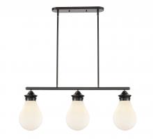 Innovations Lighting 414-3I-BK-G4141-8 - Genesis - 3 Light - 39 inch - Matte Black - Cord hung - Island Light