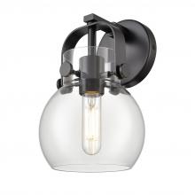 Innovations Lighting 423-1W-BK-G410-6CL - Pilaster II Sphere - 1 Light - 7 inch - Matte Black - Sconce