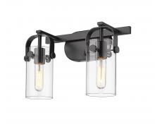 Innovations Lighting 423-2W-BK-4CL-LED - Pilaster - 2 Light - 15 inch - Matte Black - Bath Vanity Light