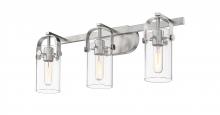 Innovations Lighting 423-3W-SN-4CL-LED - Pilaster - 3 Light - 24 inch - Brushed Satin Nickel - Bath Vanity Light