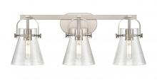  423-3W-SN-G411-6SDY - Pilaster II Cone - 3 Light - 27 inch - Satin Nickel - Bath Vanity Light