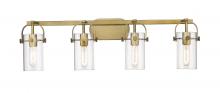 Innovations Lighting 423-4W-BB-4CL-LED - Pilaster - 4 Light - 35 inch - Brushed Brass - Bath Vanity Light